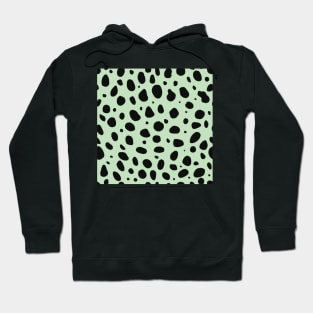 Light Green and Black Cheetah Print Animal Print Hoodie